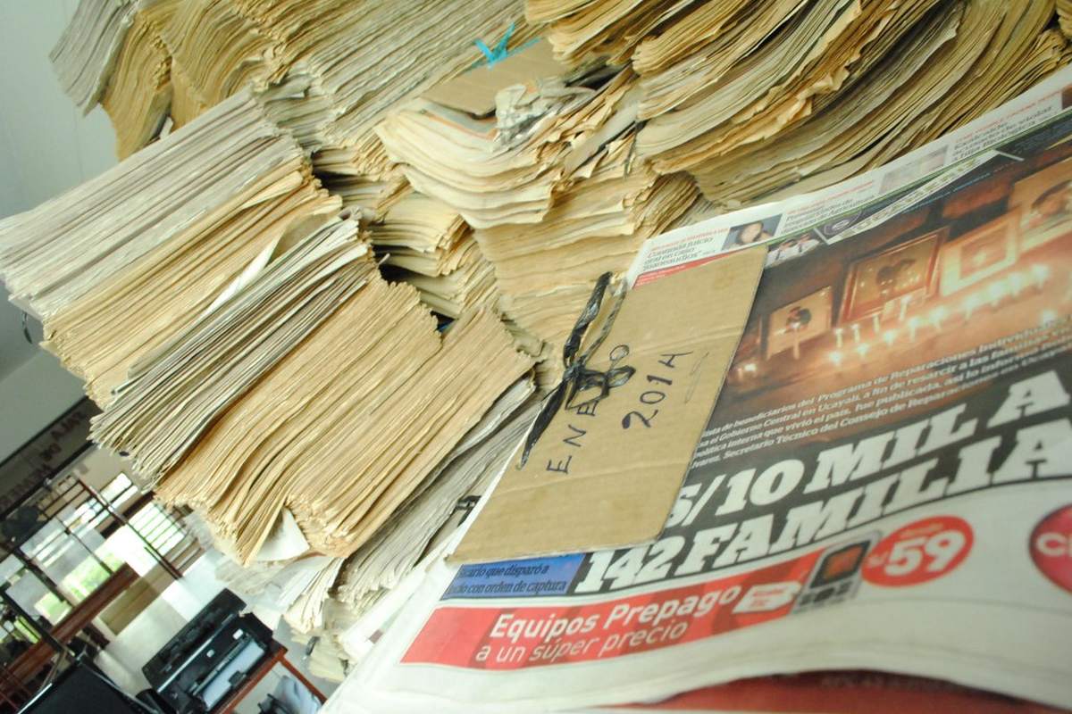 Newspaper archive at the Trujillo Library in Perú.